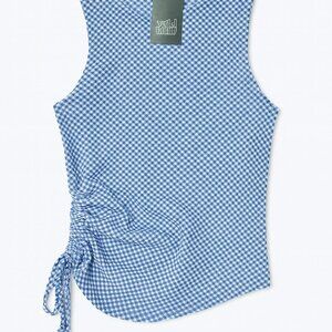 Wild Fable Blue Checkered Tank Top | XS | Sleeveless | Eco-Friendly NWT